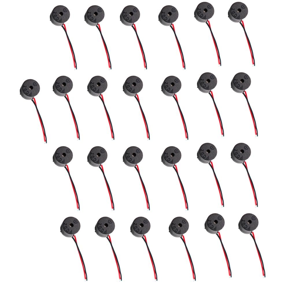 BE-TOOL 25PCS DC 3V 90dB Wired Connector Active Electronic Buzzer (60 mm/2.36 in)