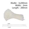 100Pcs Plastic Nylon Cable Ties Self-locking Cord Straps Adjustable Fastening Loop Home Office Wire Zip Garden - Easy Installation(White,3x200mm) view 2
