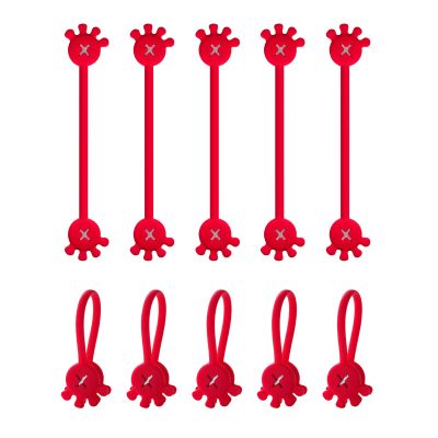 10Pcs Cable Ties Clips Cord Organiser Clip Reusable Silicone Organisers Bookmarks Fridge Magnet