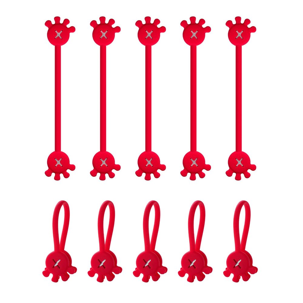 10Pcs Cable Ties Clips Cord Organiser Clip Reusable Silicone Organisers Bookmarks Fridge Magnet