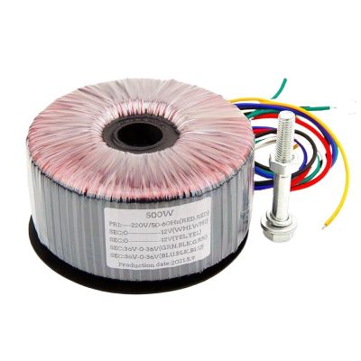 1pcs 500w Toroidal Core Power Transformer of Pure Copper Enamel Wire for Audio Amplifier Output 36V 12V