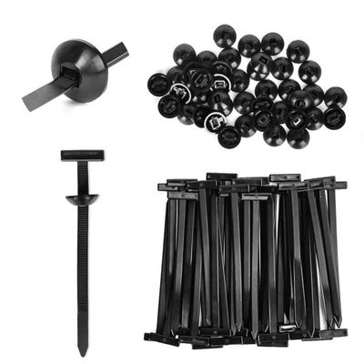 100 Pcs Nylon Universal Cable Tie Buckle Kit - Heavy Duty Multifunctional Nylon Zip Ties with Locking Pins & Buttons, UV Resistant, for Automotive Repair, Bumper Clips, Wiring Harness