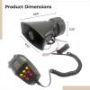 12V 100W Loudspeaker with 7-Tone Siren, Pa Microphone System, Remote Control, Square Mouth Alarm for Cars, Trucks, Suvs view 4