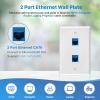 ANONION 4 Pack Ethernet Wall Outlet, 2-Port RJ45 Keystone Jack with Single Gang Low Voltage Mounting Bracket, Cat6 Ethernet Wall Plate Blue Coupler Female to Female Network Cable Cover view 2