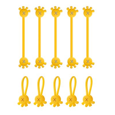 10Pcs Cable Ties Clips Cord Organiser Clip Reusable Silicone Organisers Bookmarks Fridge Magnet