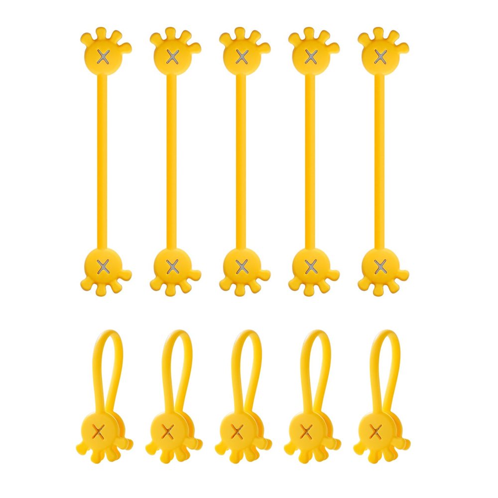 10Pcs Cable Ties Clips Cord Organiser Clip Reusable Silicone Organisers Bookmarks Fridge Magnet
