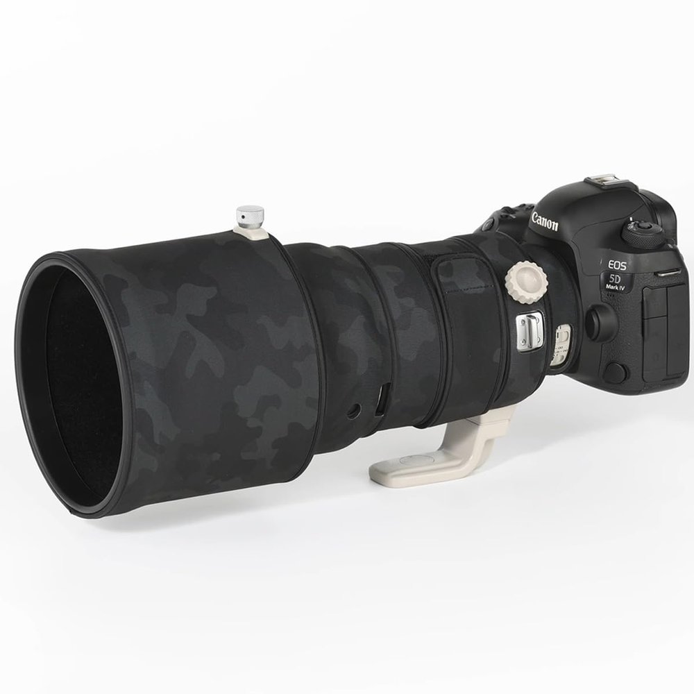 CHASING BIRDS Lens Camouflage Waterproof Coat for Canon EF 300mm F2.8 L is II USM Rainproof Lens Protective Cover (Shadow Black, with Extender EF 2.0X II)