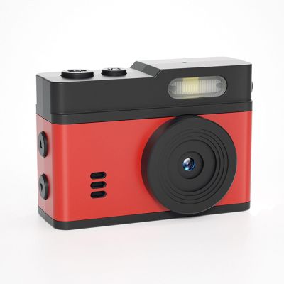 Yunir Keychain Camera, 1080P 12MP Vintage Compact Camera, HD Keychain Video Recorder with 0.96inch Display LED Fill Light for Travel Vlogs Outdoor Adventures (Black Red)