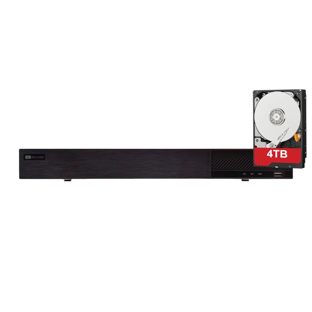 ACELEVEL 16 Channel PoE 4K NVR, NDAA Compliant, 12MP, H.265, 2xSATA, HDMI/VGA, Mobile Surveillance (NVR-16CH3-P16A-4TB)