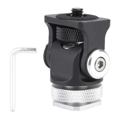 Hot Shoe Mount Microphone Flash Holder, Camera Bracket with 14/ Inch Screw, Lightweight Aluminum Alloy Bracket for DSLR Cameras, Compatible with Flash Microphone