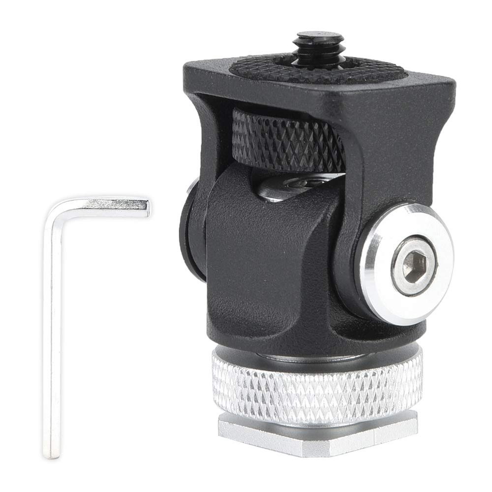 Hot Shoe Mount Microphone Flash Holder, Camera Bracket with 14/ Inch Screw, Lightweight Aluminum Alloy Bracket for DSLR Cameras, Compatible with Flash Microphone
