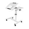 Adjustable Rolling Laptop Table with Wheels, Foldable Mobile Computer Workstation for Home and Office, Height Adjustable, Antique Elephant Wood, view 1