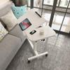 Adjustable Rolling Laptop Table with Wheels, Foldable Mobile Computer Workstation for Home and Office, Height Adjustable, Antique Elephant Wood, view 2
