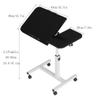 Adjustable Rolling Laptop Table with Wheels, Foldable Mobile Computer Workstation for Home and Office, Height Adjustable, Antique Elephant Wood, view 3