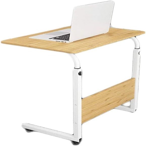 Adjustable Mobile Bed Table Portable Laptop Computer Stand Desks with Tablet Slot Cart Tray, Multifunction Workstation,