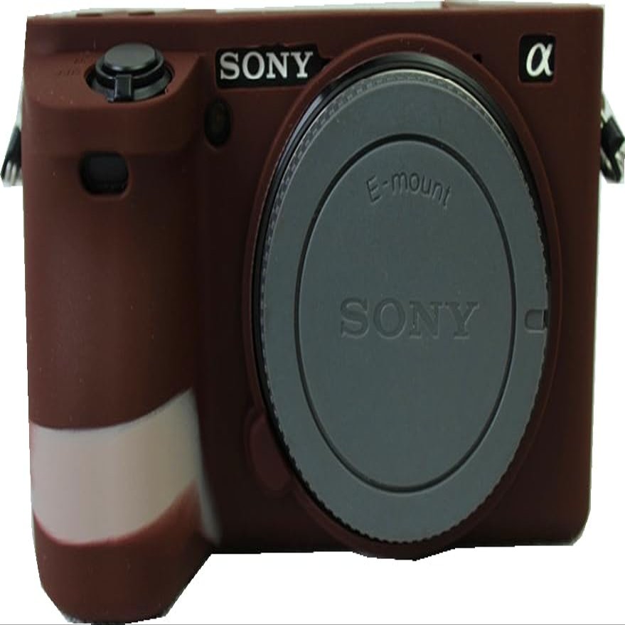 A6500 Camera Case, Premium Fullbody Silicone Soft Case Protective Cover Camera Shell for Sony Alpha A6500 (Coffee)