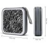 CD Case 40 Capacity CD DVD Case Wallet Holder Zebra Print Portable Storage Binder for Office Home Travel Car view 2