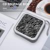 CD Case 40 Capacity CD DVD Case Wallet Holder Zebra Print Portable Storage Binder for Office Home Travel Car view 4