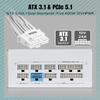 1000W PSU ATX 3.1 PCIe 5.1 Ready Fully Modular Gaming Power Supply 80 Plus Gold with 12V-2x6 GPU Power Cable Zero RPM Smart Fan Mode 120MM Low Noise 110-230V 20+4 Pin for Desktop PC White view 2