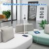 Mobile Charging Tower - 5 AC Outlet,4 PD20W USB Ports,Retractable Power Cable,Home Office School Library White view 4