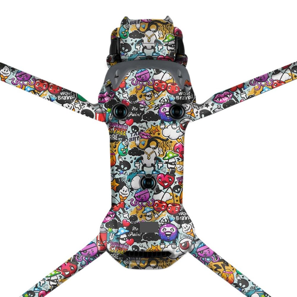 Anti-Scratch Skin Mavic 4 Pro Decal Skins for DJI Mavic 4 Pro Premium Sticker Protective Wrap Cover Film Photographic Video Equipment Accessories Decals (Graffiti White)