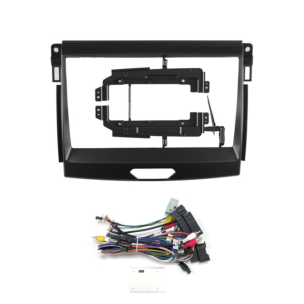 Car Stereo Navigation 9" Android Radio Mounting Frame Mask Bracket with Wiring Harness Specific Designed for Ford Ranger 2014 2015 2016 2017