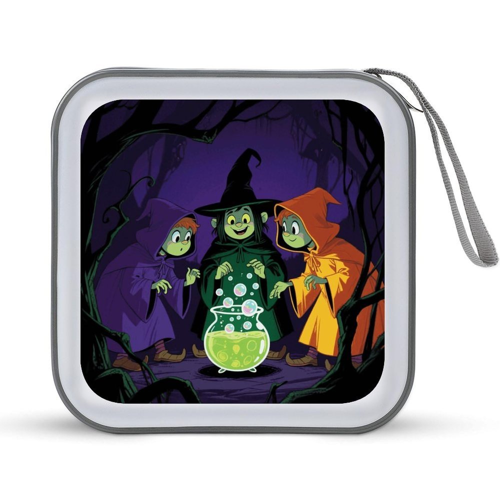 CD Case 40 Capacity CD DVD Case Wallet Holder Three Little Green Wizards Portable Storage Binder for Office Home Travel Car