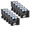 10X Compatible D1 Label Tape 45013 45010 45016 45018 12mm Label Ribbon for LabelManager 210D 160 280 Universal Labeling Tape(10PK Blue on White) view 1