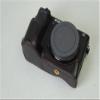 A6500 Case, PU Leather Camera Bag Bottom Opening Half Body Case Cover Shell for Sony Alpha A6500 with Hand Wrist Strap (Black) view 4