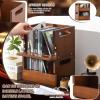 CroBlissful 2 Pack Small Wooden CD Storage Box, Desktop CD Organizer for Small Spaces, Holds up to 36 Cases Total, Compact Media Storage Shelf with Carrying Handle view 4