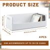 CroBlissful 4 Set Wooden CD Storage Box Holder Shelf Cassette Tape Display Racks with Carrying Handles, Organizer Shelf for Movie Cases, DVDs, Each Set Can Store up to 36 Pcs CDs (White) view 2