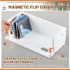 CroBlissful 4 Set Wooden CD Storage Box Holder Shelf Cassette Tape Display Racks with Carrying Handles, Organizer Shelf for Movie Cases, DVDs, Each Set Can Store up to 36 Pcs CDs (White) view 3