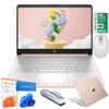 HP Ultra Thin 14" Laptop with Copilot, Intel N150, 16GB RAM, 384GB(128GB eMMC+256GB SD Card)  HUB  Mouse, Windows 11 Pro, 1-Year Office 365, Lightweight Rose Gold Notebook for Work & School view 1