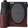 A6700 Case, Genuine Litchi Leather Camera Case Bottom Opening Body Half Base Cover for Sony Alpha A6700 with Neck Strap (Coffee) view 1
