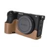 A6700 Case, PU Leather Camera Bag Bottom Opening Half Body Case Cover Shell for Sony Alpha A6700 with Shoulder Strap (Brown) view 3