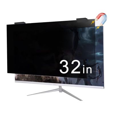 32 Inch Magnetic Computer Privacy Screen for 16:9 Widescreen Monitor - Anti-Blue Light Anti-UV Blue Light Blocking Removable Privacy Protector Shield,32in