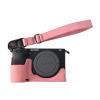 A6700 Case, Genuine Leather Camera Case Bottom Opening Body Half Base Cover for Sony Alpha A6700 with Hand Wrist Strap (Pink) view 1
