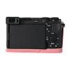 A6700 Case, Genuine Leather Camera Case Bottom Opening Body Half Base Cover for Sony Alpha A6700 with Hand Wrist Strap (Pink) view 4