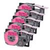 18mm 5PK Black On Fluro Pink Fluorescent Tapes Compatible with KL-60 KL-60SR KL-C500 KL-P350W Label Printers Fits AR-18FPK view 1