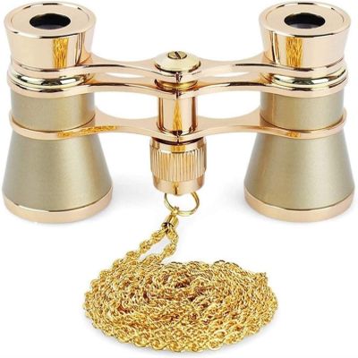 Monoculars for Adults High Power, 3X25 Opera Glasses Binoculars Metal Body with Chain/Handle Optical Lens Theater Telescope Retro Design Women Girls Clear Binoculars