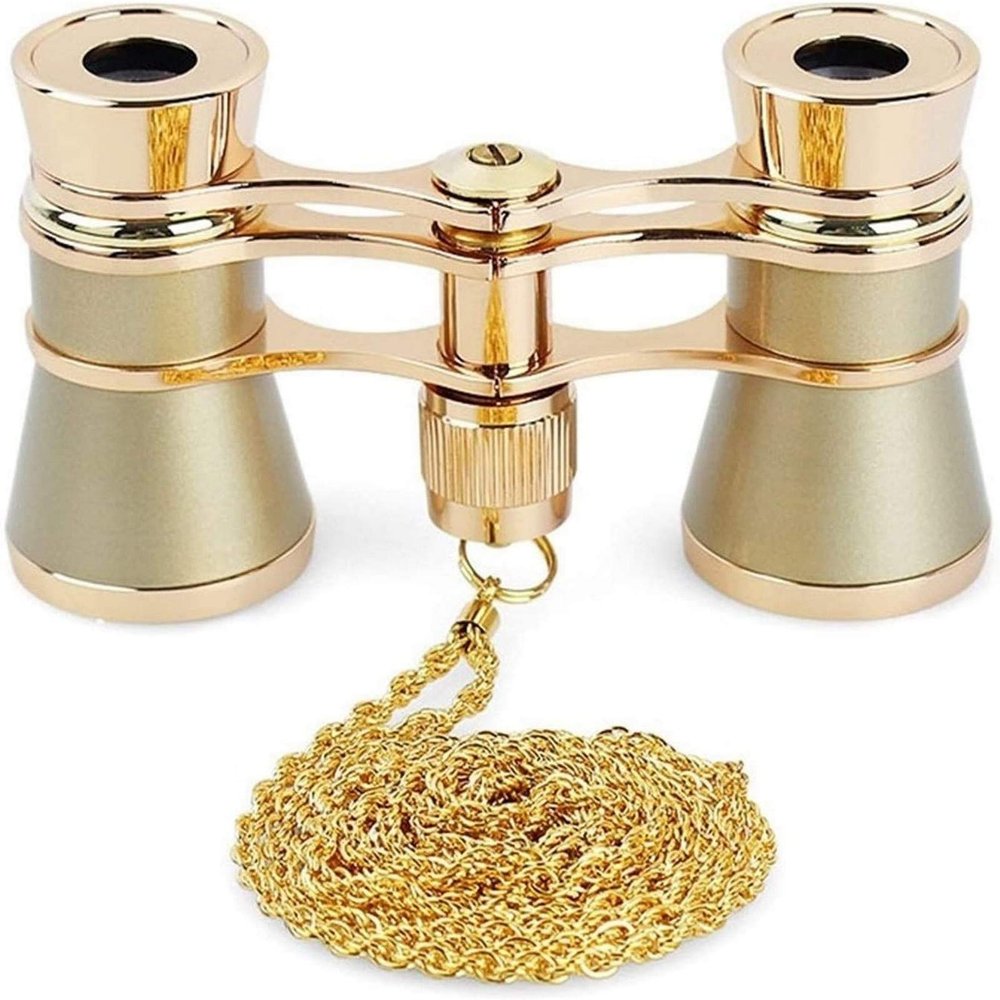 Monoculars for Adults High Power, 3X25 Opera Glasses Binoculars Metal Body with Chain/Handle Optical Lens Theater Telescope Retro Design Women Girls Clear Binoculars