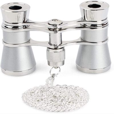 Monoculars for Adults High Power, 3X25 Opera Glasses Binoculars Metal Body with Chain/Handle Optical Lens Theater Telescope Retro Design Women Girls Clear Binoculars