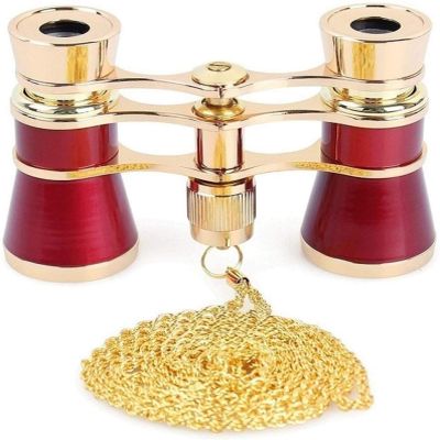 Monoculars for Adults High Power, 3X25 Opera Glasses Binoculars Metal Body with Chain/Handle Optical Lens Theater Telescope Retro Design Women Girls Clear Binoculars