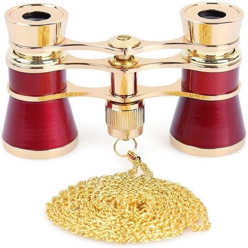 Monoculars for Adults High Power, 3X25 Opera Glasses Binoculars Metal Body with Chain/Handle Optical Lens Theater Telescope Retro Design Women Girls Clear Binoculars