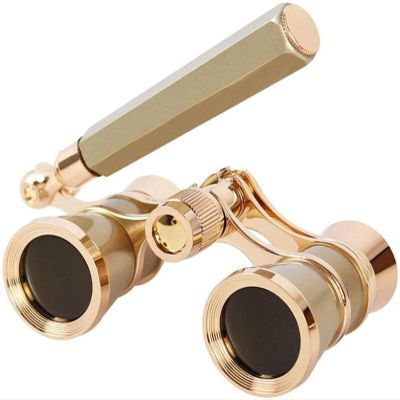 Monoculars for Adults High Power, 3X25 Opera Glasses Binoculars Metal Body with Chain/Handle Optical Lens Theater Telescope Retro Design Women Girls Clear Binoculars