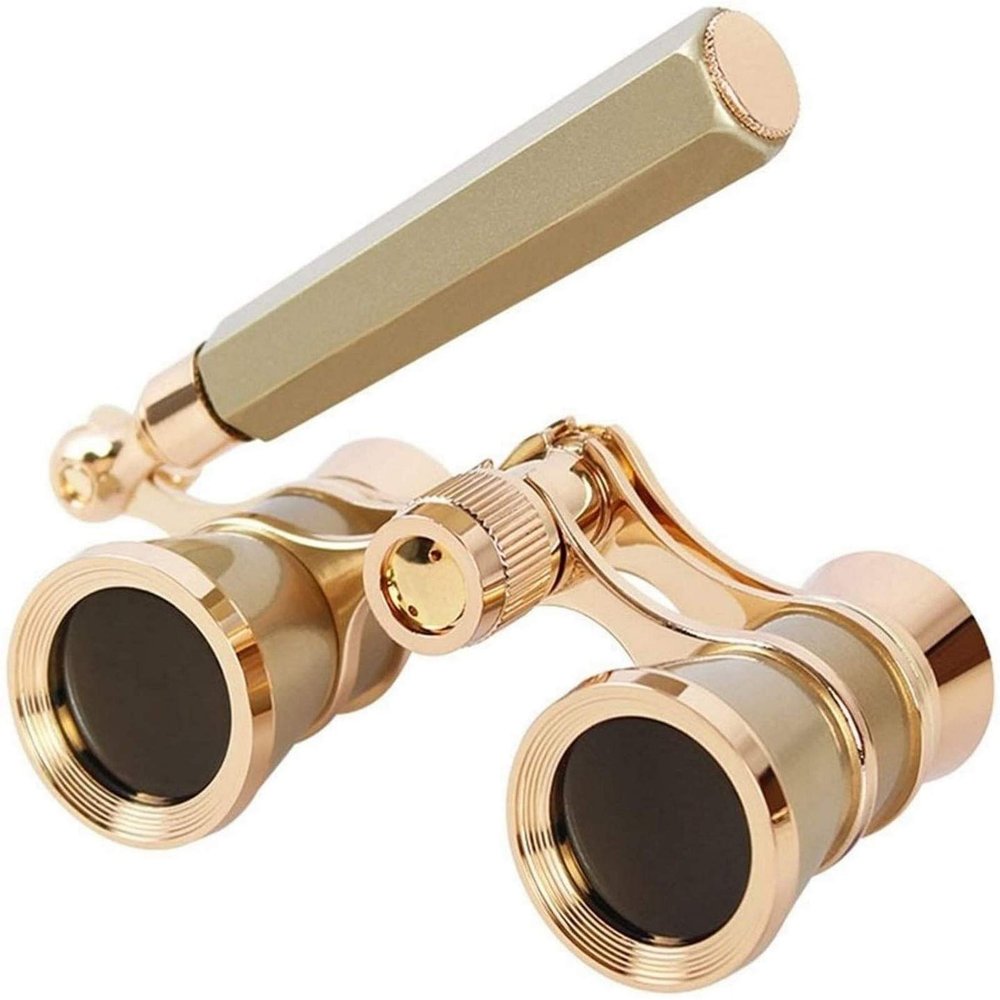 Monoculars for Adults High Power, 3X25 Opera Glasses Binoculars Metal Body with Chain/Handle Optical Lens Theater Telescope Retro Design Women Girls Clear Binoculars