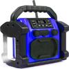 Bingxue Jobsite Radio Outdoor Speaker Bluetooth Wireless, 30W IPX 66 Waterproof FM Clock Radio, Portable with LED Lights, Anticollision Radios for Outdoor/Work/Garage (P250B) view 1