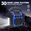 Bingxue Jobsite Radio Outdoor Speaker Bluetooth Wireless, 30W IPX 66 Waterproof FM Clock Radio, Portable with LED Lights, Anticollision Radios for Outdoor/Work/Garage (P250B) view 2