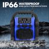 Bingxue Jobsite Radio Outdoor Speaker Bluetooth Wireless, 30W IPX 66 Waterproof FM Clock Radio, Portable with LED Lights, Anticollision Radios for Outdoor/Work/Garage (P250B) view 4