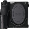 A6700 Case, PU Leather Camera Bag Bottom Opening Half Body Case Cover Shell for Sony Alpha A6700 with Neck Strap (Black) view 1